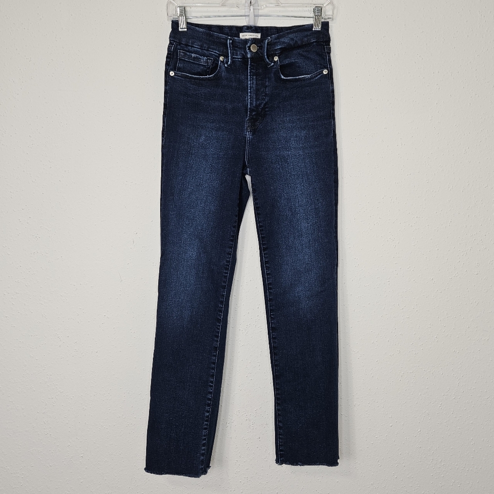Good American Always Fit Good Classic Slim straight Jean Indigo Wash 6-12 - Picture 4 of 16
